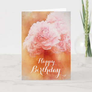 Pretty Pink Happy Birthday Peonies Card
