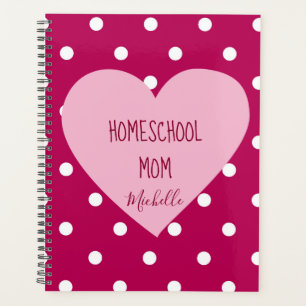 Pretty Pink Heart and Polka Dots Homeschool Mom Planner