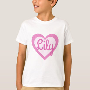 Pretty Pink Heart Customisabl Kids Tee