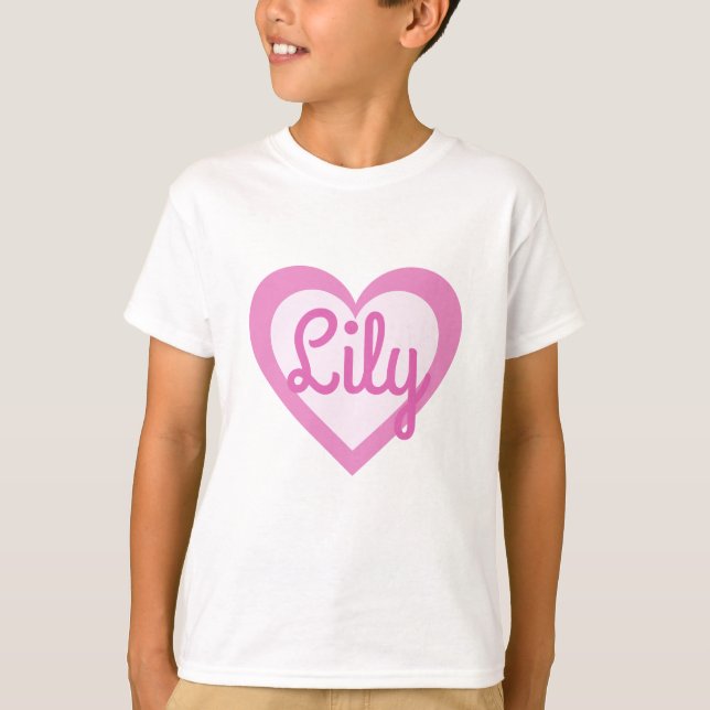 Pretty Pink Heart Customisabl Kids Tee (Front)