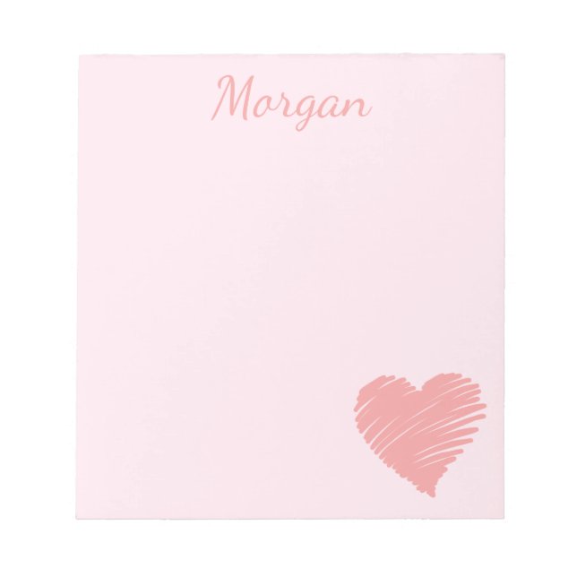 Pretty Pink Heart Notepad (Front)