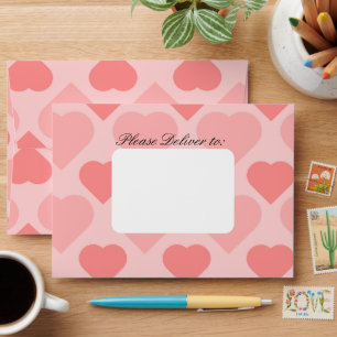 Pretty pink heart seamless pattern Envelope