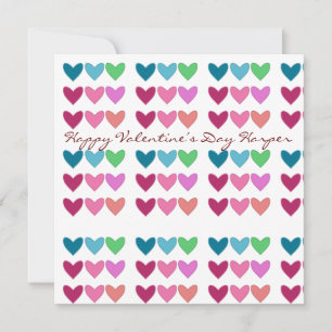 Pretty Pink & Hearts Colourful Valentine’s Day Holiday Card