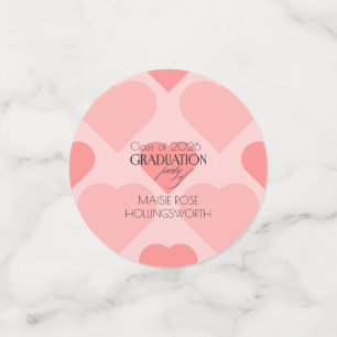 Pretty pink hearts Graduation party  Confetti