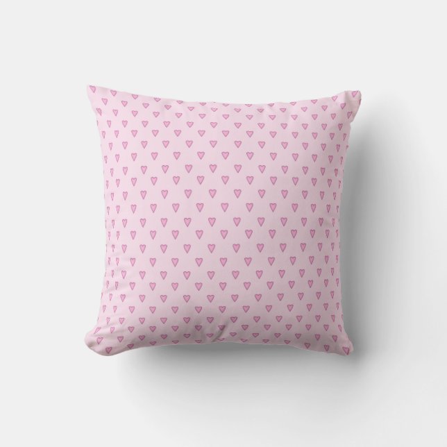 Pretty Pink Hearts Pillow (Front)
