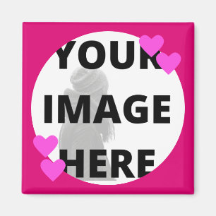 Pretty Pink Hearts Your Image Magnet