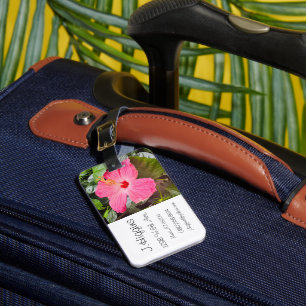 Pretty Pink Hibiscus Luggage Tag