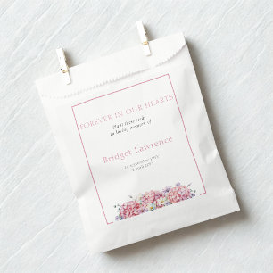 Pretty Pink Hydrangea Funeral Seed Packet Favour Bag