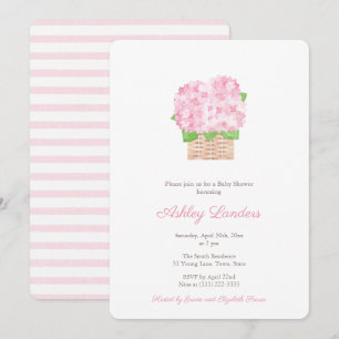 Pretty Pink Hydrangea Girl Baby Shower Invitation