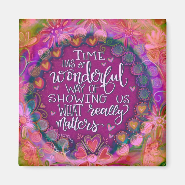 Pretty Pink Inspirational Quote Inspirivity Magnet (Front)