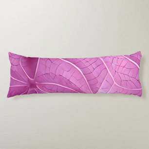 Pretty Pink Leaves Pattern Body Pillow