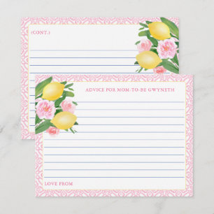 Pretty Pink Lemons Advice For Mom-To-Be Card