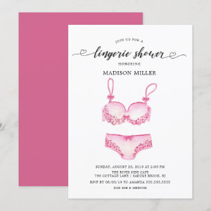Pretty Pink Lingerie Bridal Shower Invitation