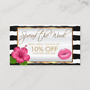 Pretty Pink Lipstick Business Referral Card