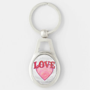 Pretty Pink Love Heart Keychain
