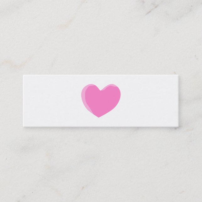 Pretty Pink Love Heart. Mini Business Card (Front)