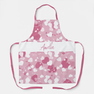 Pretty Pink Love Heart Personalized Apron