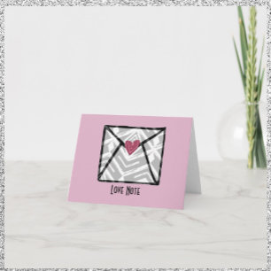Pretty Pink Love Note Heart Card