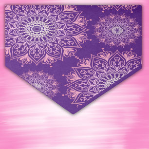 Pretty pink mandala on purple tissue paper