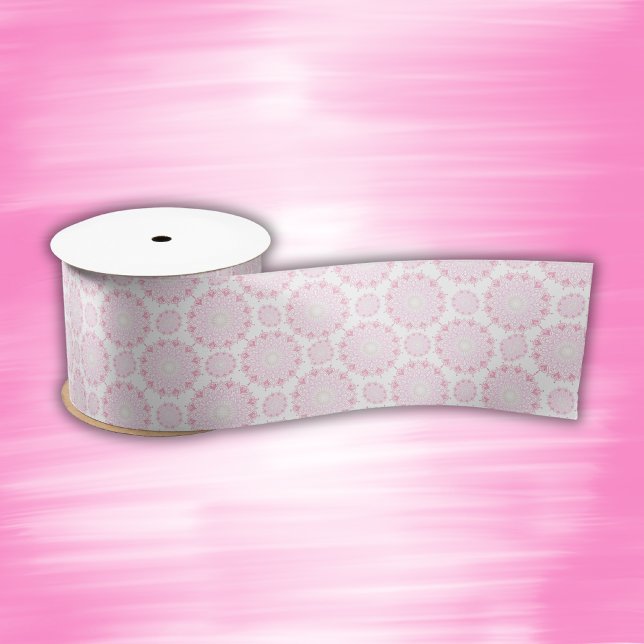 Pretty pink mandala on white | satin ribbon (Creator Uploaded)