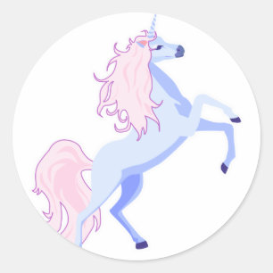 pretty pink mane unicorn classic round sticker