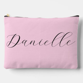 Pretty Pink Minimalist Elegant Custom  Accessory Pouch