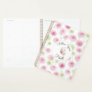 Pretty Pink Mint Ranunculus Quote Planner