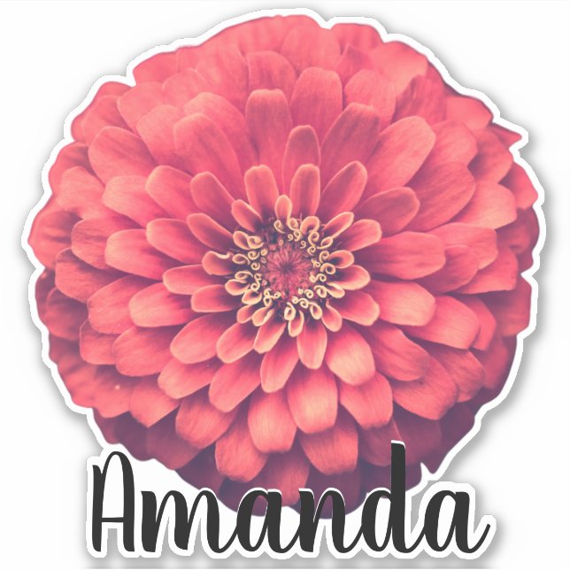 Pretty Pink Monogram Name Flower Nature Plant Cute (Front)