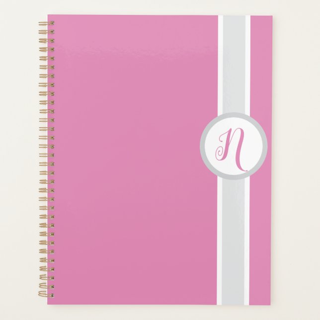 Pretty Pink Monogram Planner (Front)
