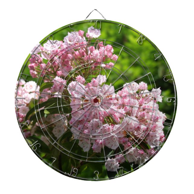Pretty Pink Mountain Laurel Flowers Dartboard (Front)