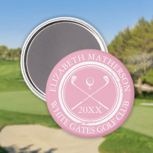 Pretty Pink Name And Club Name Date Magnet