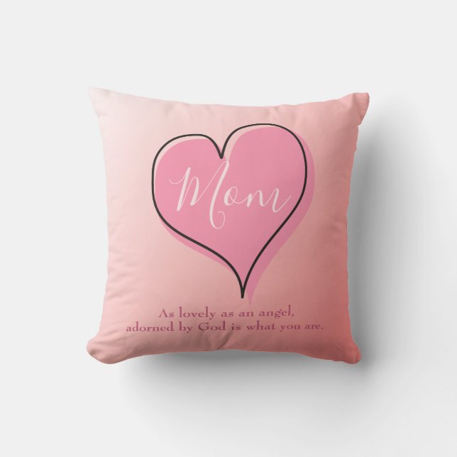 Pretty Pink ombre background Mom Throw Pillow (Front)