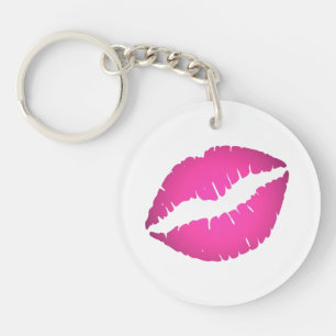 Pretty Pink Ombre Lipstick Pout Kiss Keychain
