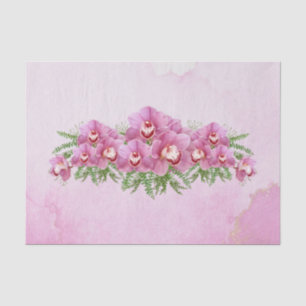 Pretty Pink Orchids Floral Tissue Paper