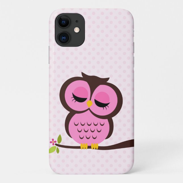 Pretty Pink Owl Case-Mate iPhone Case (Back)