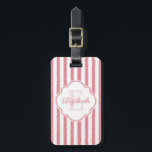 Pretty Pink Painted Stripes Monogram and Name Luggage Tag<br><div class="desc">Add fashion and flair to your travel style with this pretty pink and white distressed painted stripes luggage tag. Personalize this cute and stylish pink design by adding the name and monogram initial of the fashionable young woman.</div>
