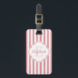 Pretty Pink Painted Stripes Monogram and Name Luggage Tag<br><div class="desc">Add fashion and flair to your travel style with this pretty pink and white distressed painted stripes luggage tag. Personalize this cute and stylish pink design by adding the name and monogram initial of the fashionable young woman.</div>