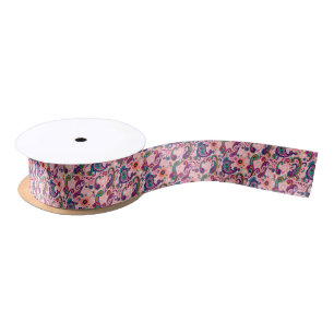 Pretty Pink Paisley Pattern Satin Ribbon