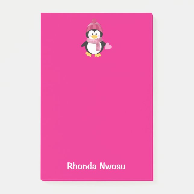 Pretty Pink Panda Valentine's Day Post-it Notes (Front)