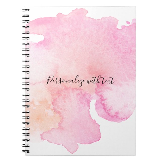 Pretty Pink Peach Watercolor Notebook (Front)
