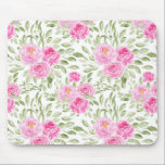 Pretty Pink Peonies Floral Bouquet Pattern Mouse Pad<br><div class="desc">Add a feminine accent to your desk with this pink floral theme mousepad. It features watercolor floral pattern of pink peonies and roses bouquet. This will be perfect as a gift for all occasions.</div>