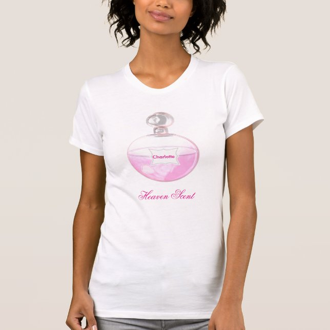 Pretty Pink Perfume Bottle Personalized T-Shirt (Front)