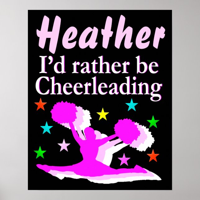 PRETTY PINK PERSONALIZED CHEERLEADING POSTER (Front)