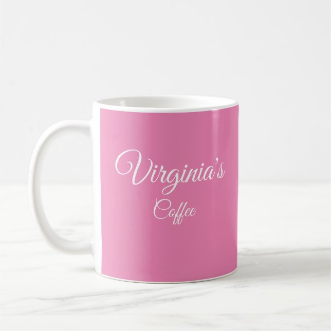 Pretty Pink Personalized Coffee Mug (Left)