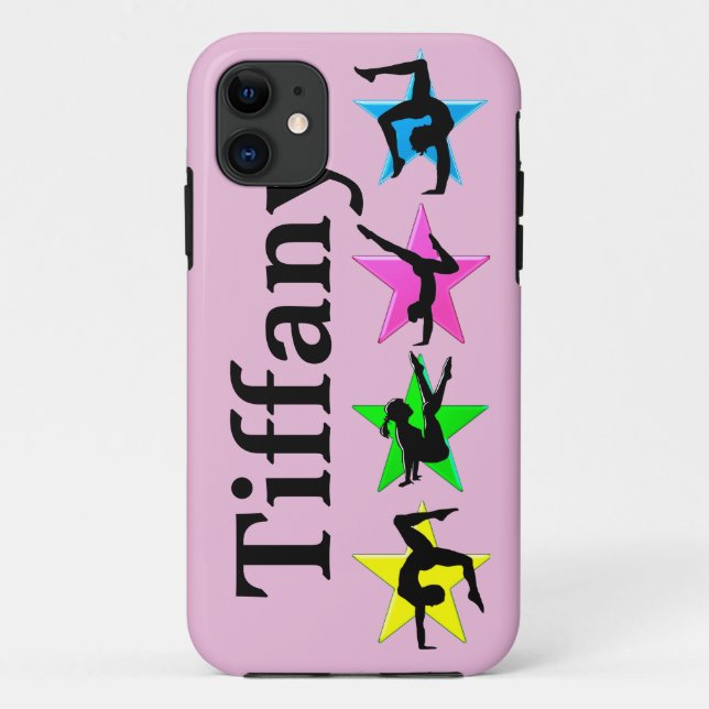 PRETTY PINK PERSONALIZED GYMNASTICS IPHONE CASE (Back)