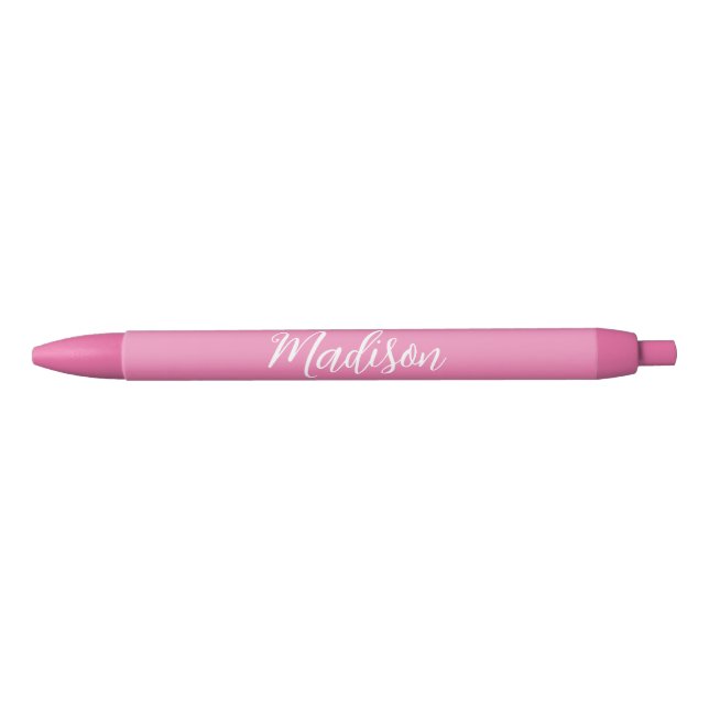 Pretty Pink Personalized Name Black Ink Pen (Front)