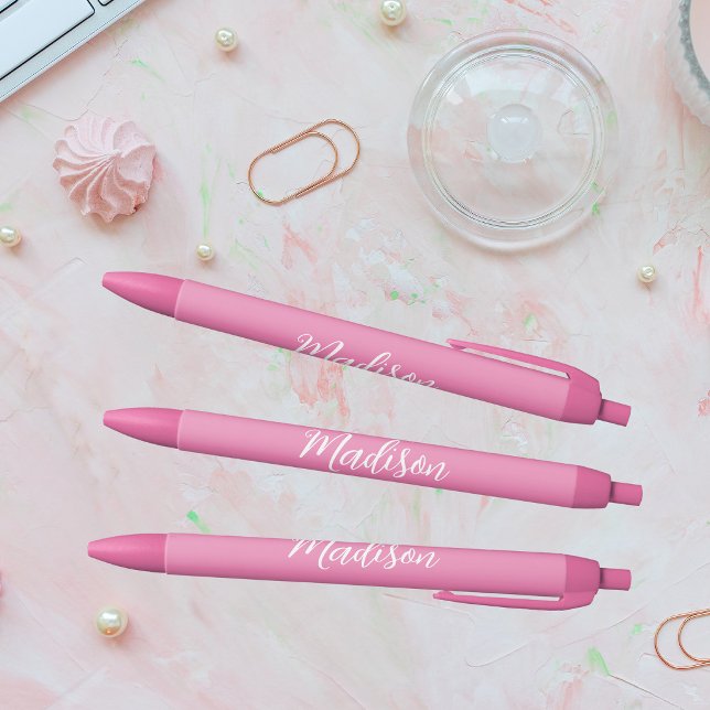 Pretty Pink Personalized Name Black Ink Pen (Creator Uploaded)