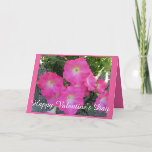 Pretty Pink Petunia Photo Valentine's Day Holiday Card
