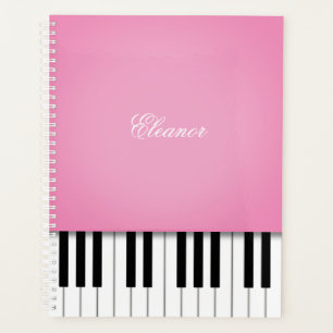 Pretty Pink Piano Music Keyboard Customized Planner