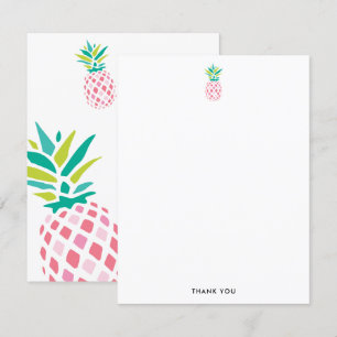 Pretty Pink Pineapples Thank You Note Cards
